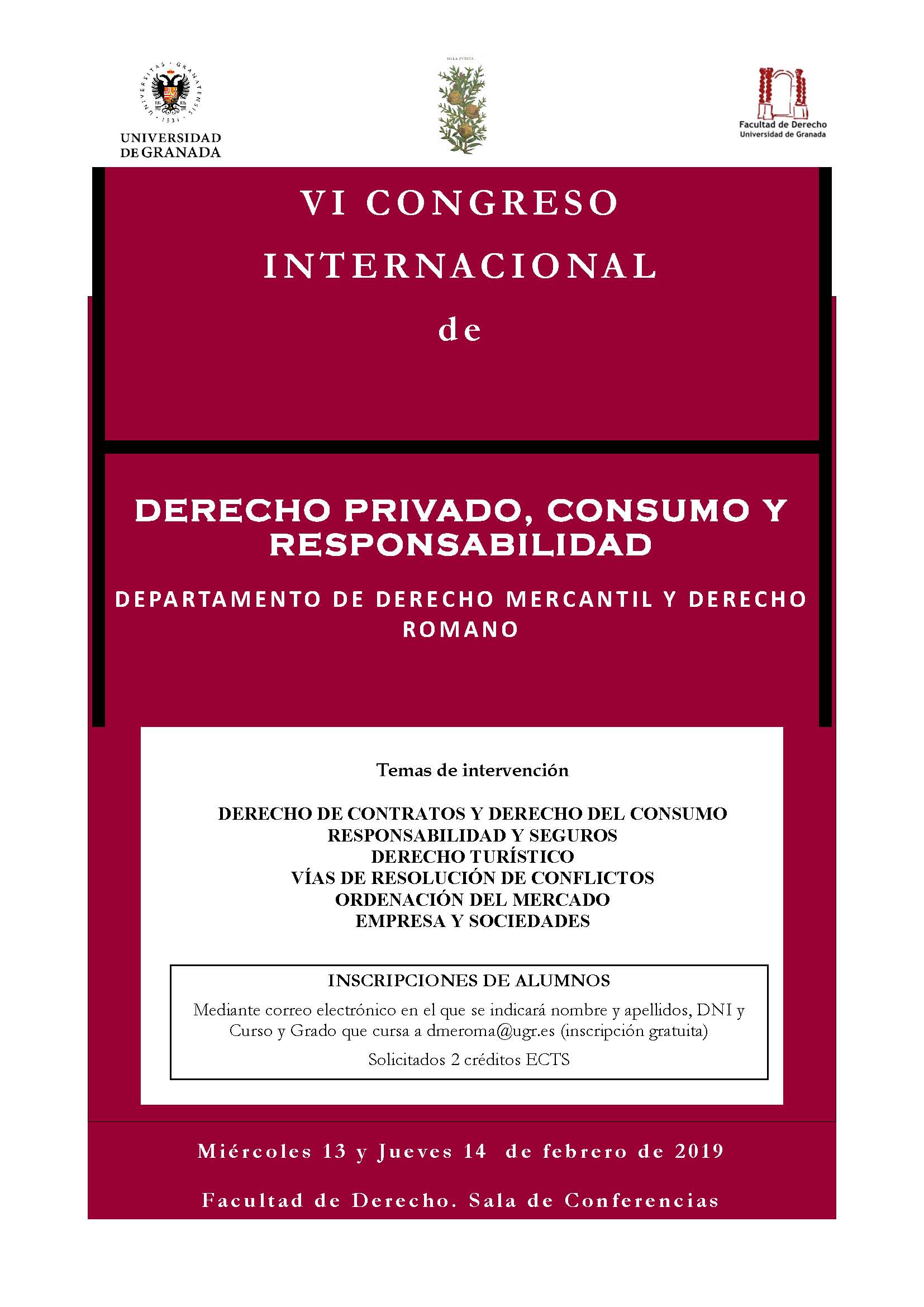 Departamento De Derecho Mercantil Y Derecho Romano Actividades Universidad De Granada